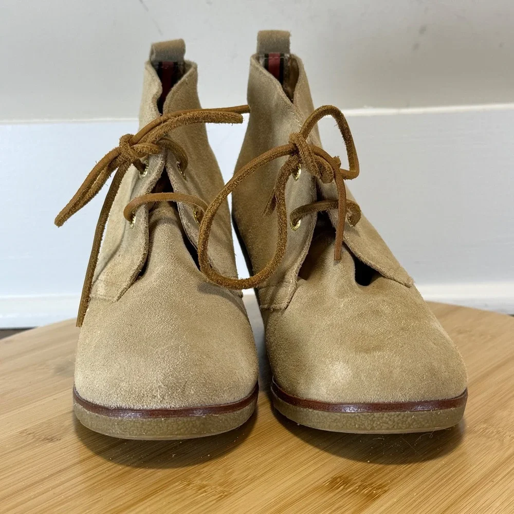 Sperry Top-Sider Wedge Chukkas Women 6.5 Tan Suede Lace Up Coastal Preppy Fall